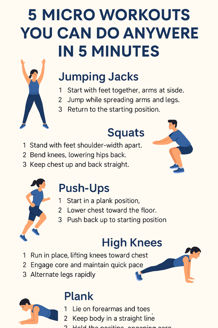75. Easy 5-Minute Micro-Workouts Transform Your Day