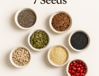 7 seeds for real health—Chia, Flax, Pumpkin, Basil, Sunflower, Sesame & Pomegranate Seeds