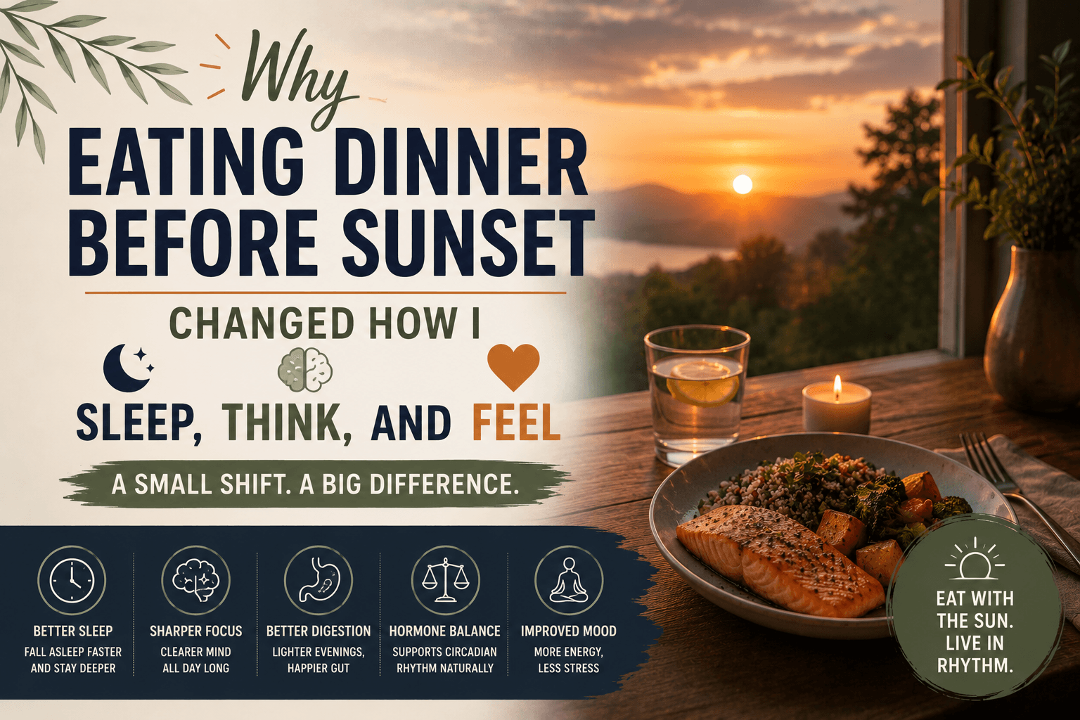Why Eating Dinner Before Sunset Changed How I Sleep, Think, and Feel