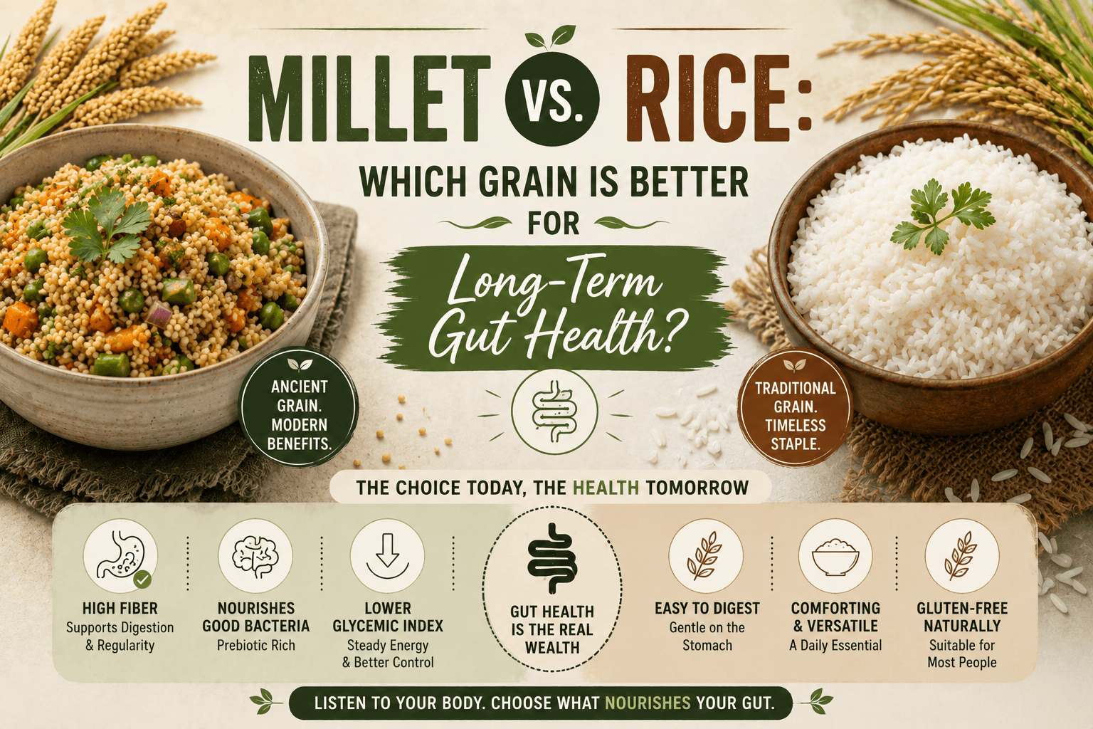 Millet vs. Rice: Which Grain Is Better for Long-Term Gut Health?