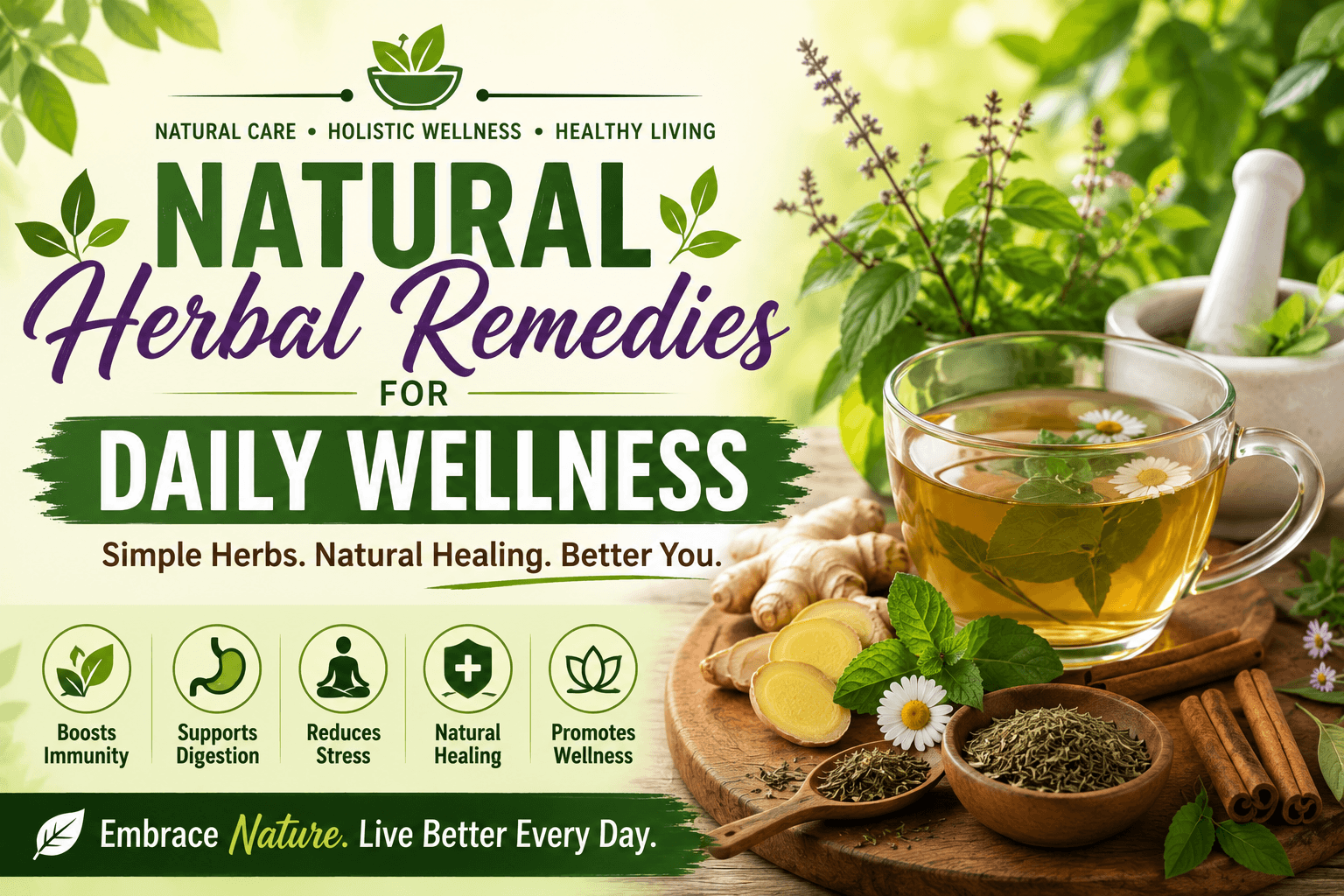 You are currently viewing Natural Herbal Remedies for Daily Wellness: Simple Ways to Support a Healthier Lifestyle