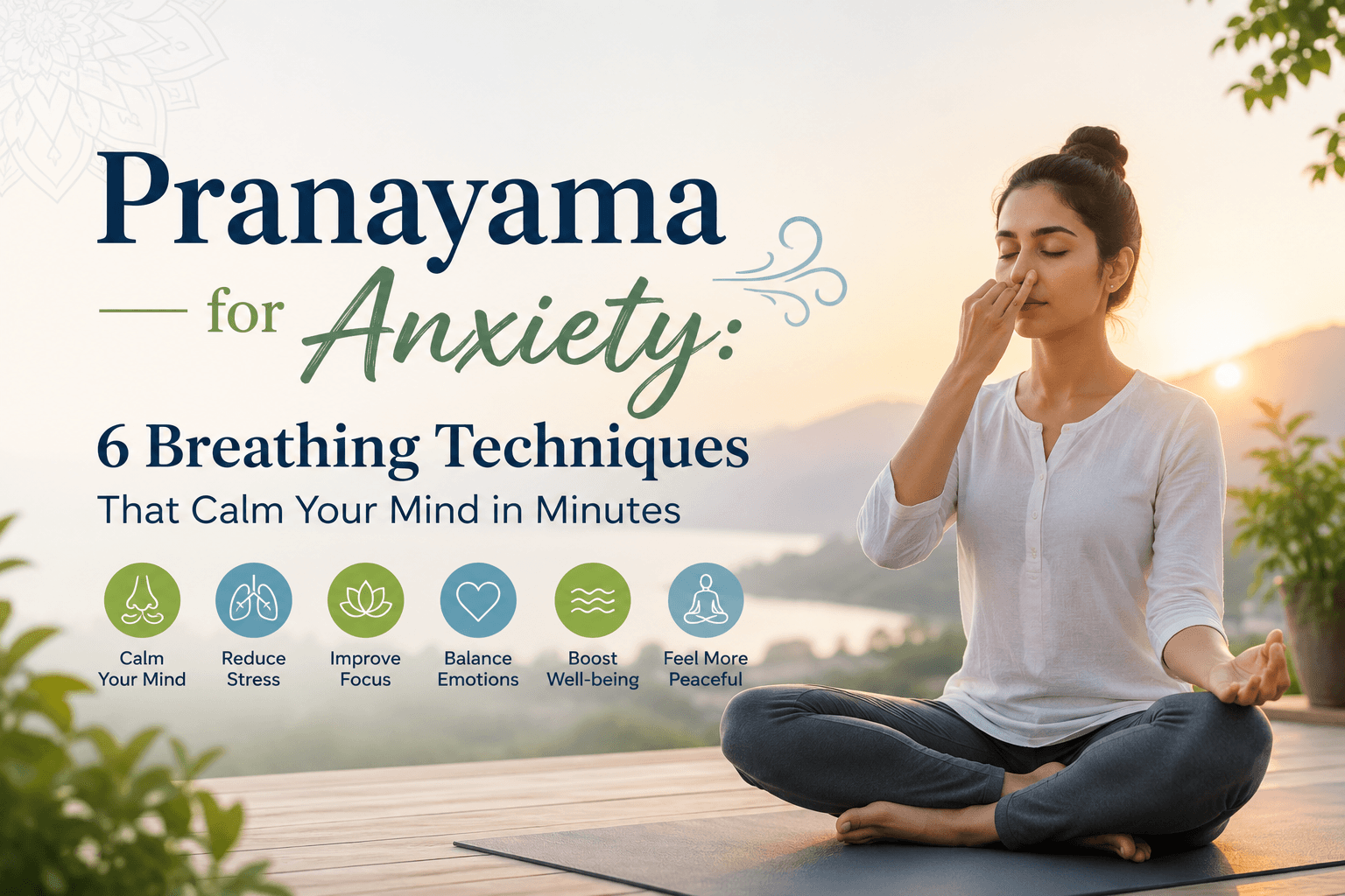 You are currently viewing Pranayama for Anxiety: 6 Breathing Techniques That Calm Your Mind in Minutes