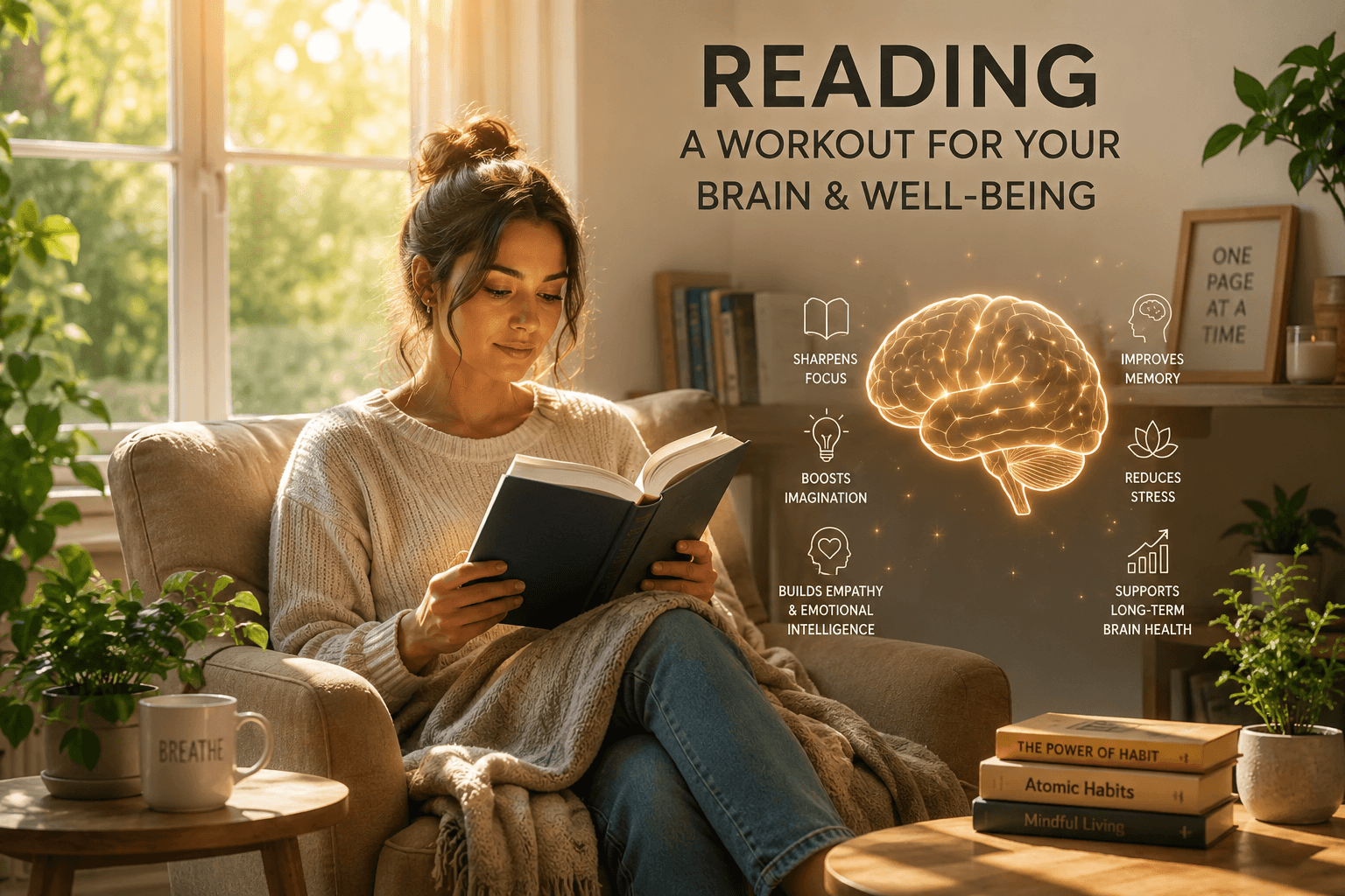 Reading improves brain health.