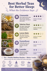 Herbal tea for better sleep.