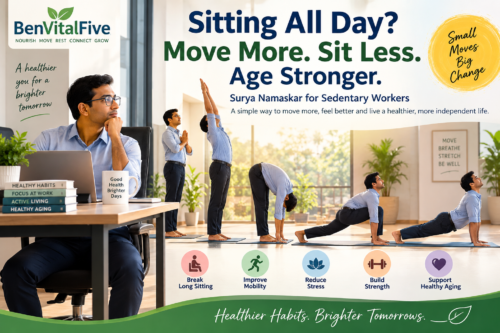 You are currently viewing Surya Namaskar for Sedentary Workers: A Practical Way to Move More, Sit Less, and Support Healthy Aging